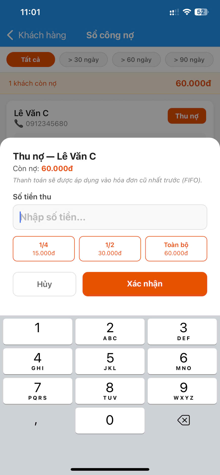 Sổ công nợ khách hàng