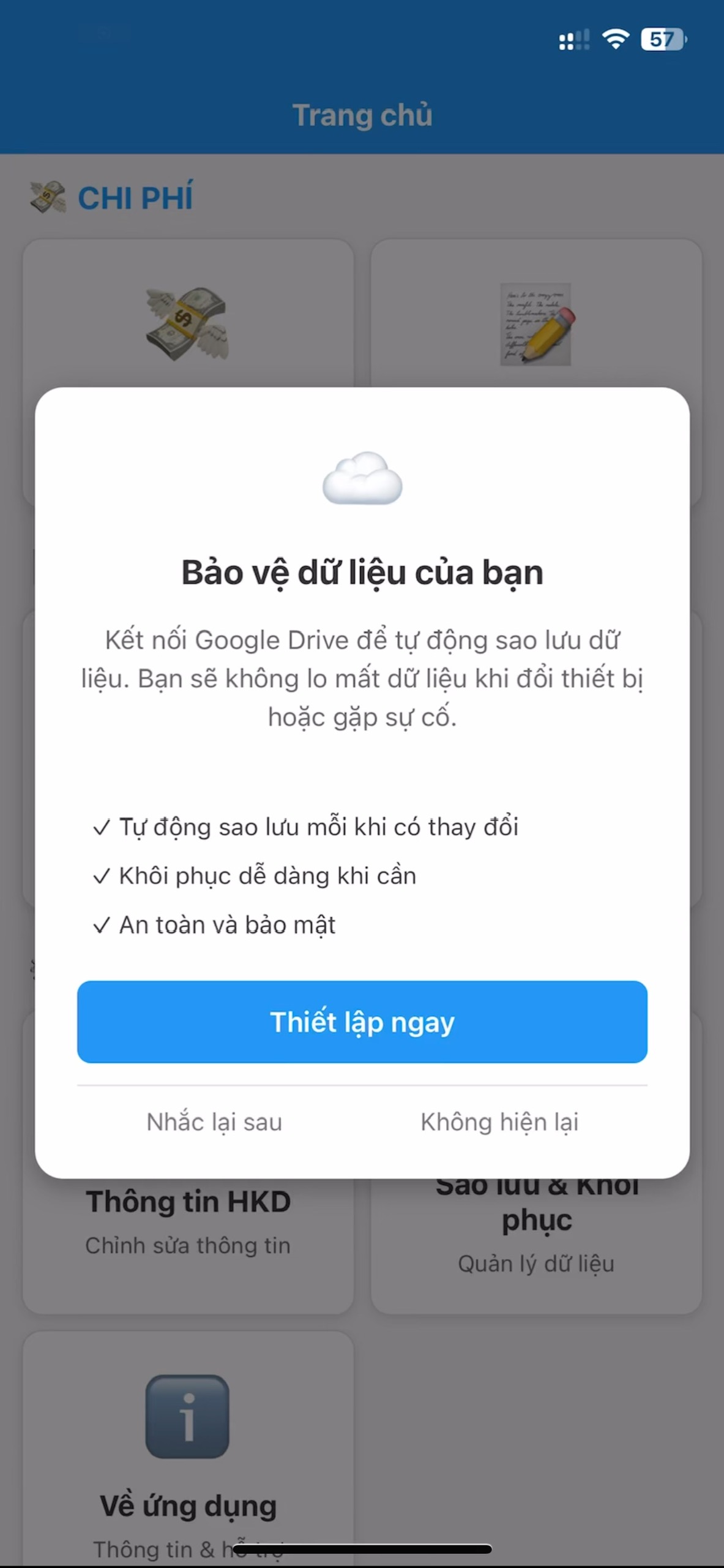Khôi phục dữ liệu từ Google Drive