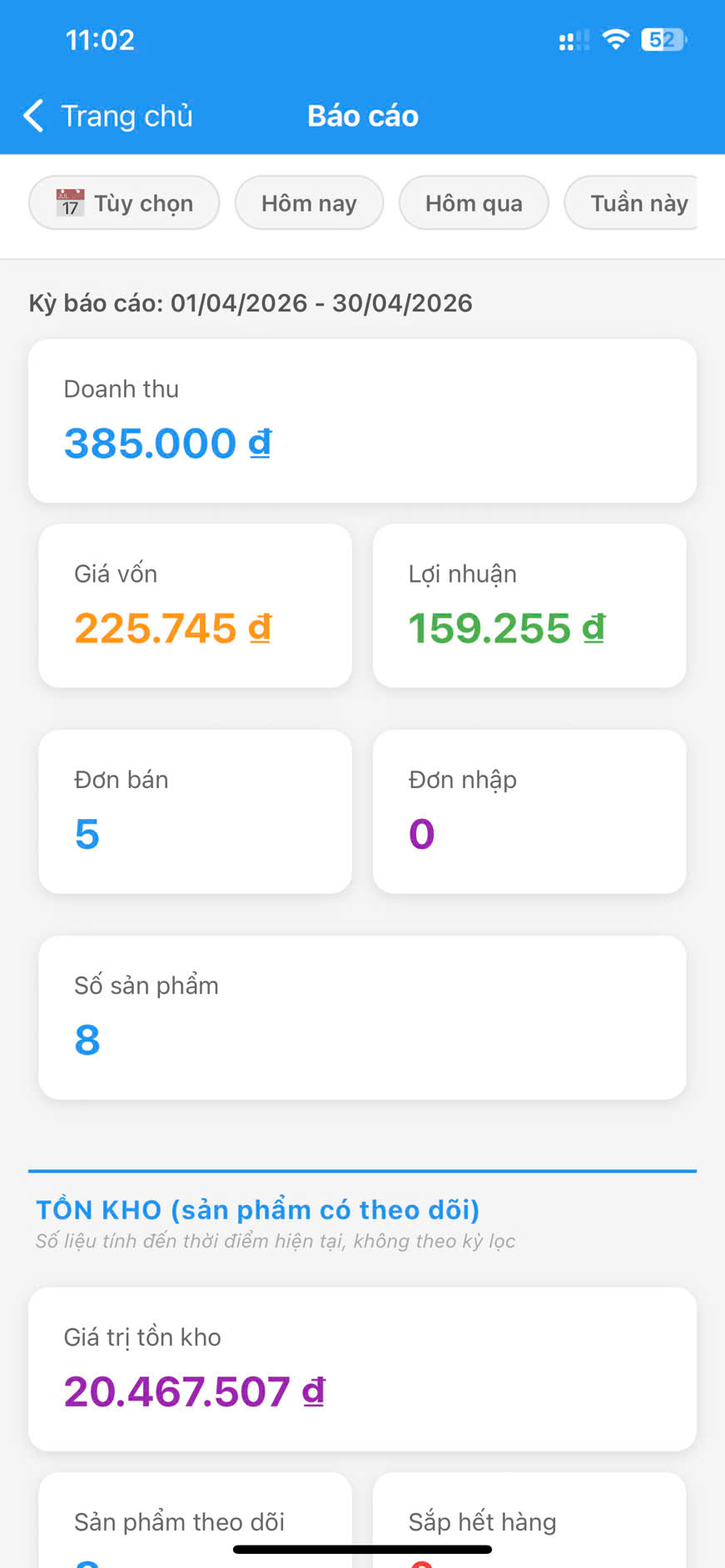 Báo cáo lợi nhuận tự động